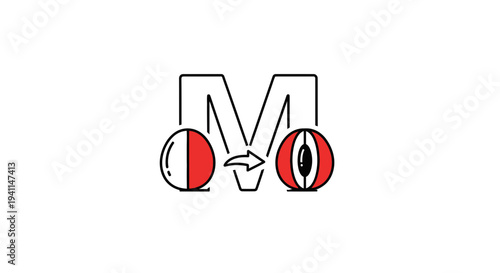 Modern graphic design depicting an evolving orb revealing its intricate interior structure