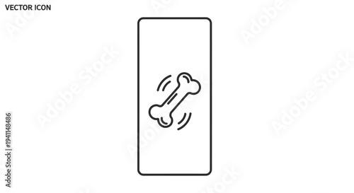 Dynamic pet bone icon on mobile device screen suggesting interactive play or treat dispenser