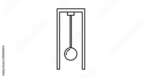 Basic line drawing of a pendulum apparatus showcasing fundamental physics concepts