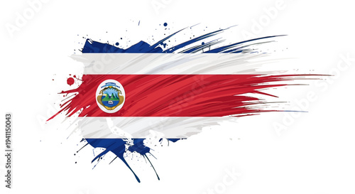 El Salvador National Flag Brush Stroke Design.