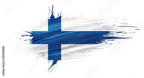 Finnish Flag Painted in Blue Color.