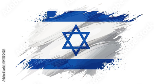 Israeli Flag with Star of David Symbol.