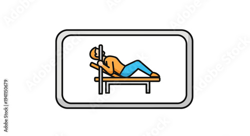 Vibrant flat graphic showing an individual performing core strengthening exercises on an incline
