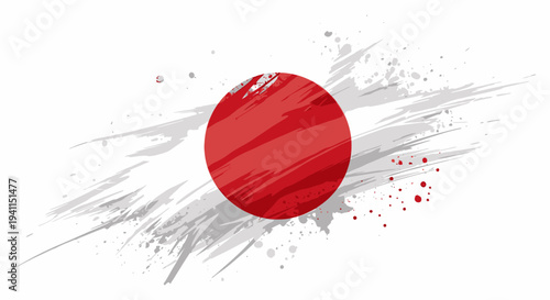 Red Circle Paint Splash Design Element.