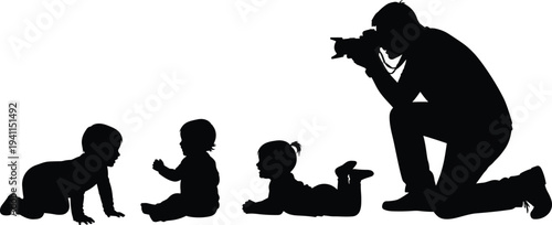 Silhouettes of medical professionals including doctors and nurses in uniform with stethoscopes on a white background, healthcare team