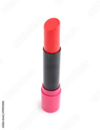 Beautiful red lipstick on w...