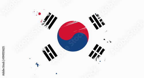 South Korean National Flag Symbolizing Unity.