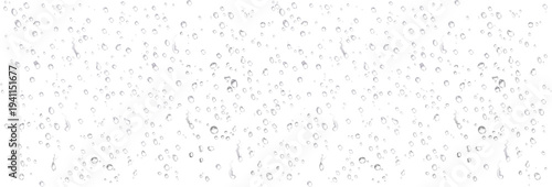 Foto Drops of Water, Wet Rain Splash - Isolated Transparent Background Realistic water drops