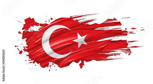 Turkish Flag with Crescent Moon Star.