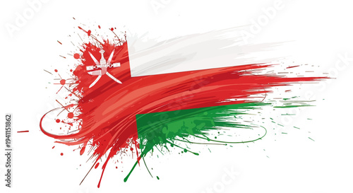 United Arab Emirates Flag Brush Stroke Painting.