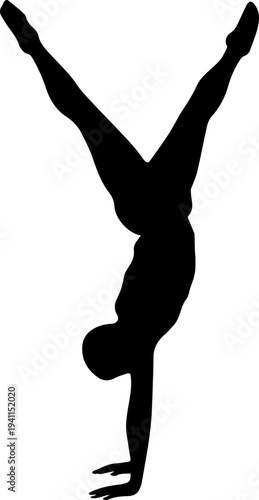 Gymnast Handstand Pose Silhouette