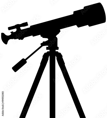 Astronomy Telescope on Tripod Silhouette