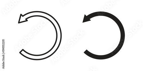 Reset icon black, line, flat vector, isolated illustration.