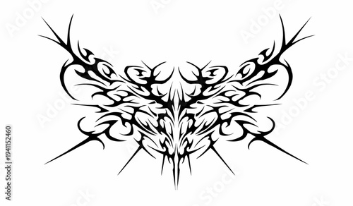 Neo tribal Symmetry Intricate Ornate Dark Art Abstract Vector