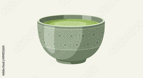 Pixel Art Matcha Green Tea Bowl