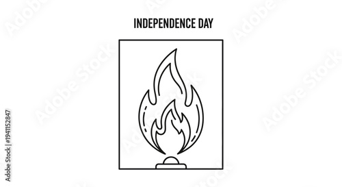 Independence Day symbolic flame icon celebrating national freedom and significant historical