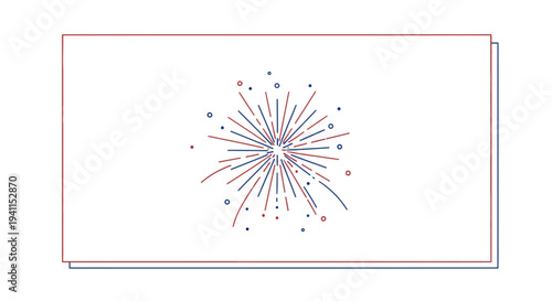 Dynamic linear graphic explosion featuring red and blue elements on a pristine white canvas,