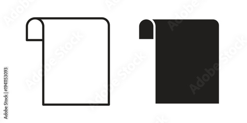 Scroll icon black, line, flat vector, isolated illustration.