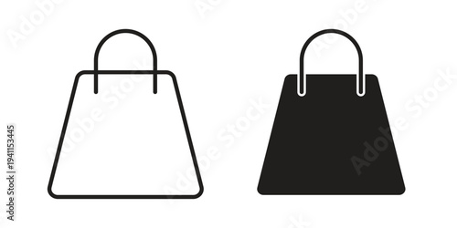 Shopping Bags icon black, line, flat vector, isolated illustration.