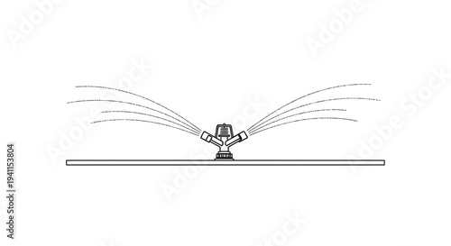 Efficient automatic irrigation system line art illustration for modern agricultural needs and
