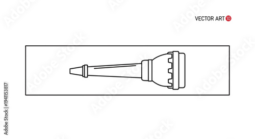 Essential Fire Hose Nozzle Equipment Line Art Illustration for Safety and Emergency Services