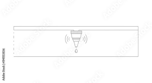 Abstract technical illustration of a precise liquid dispensing sensor with vibrating output