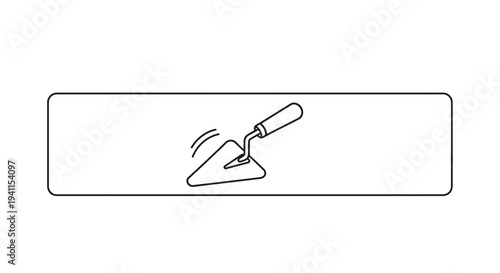 Minimalist masonry trowel icon for construction, repair, or building projects. Essential tool