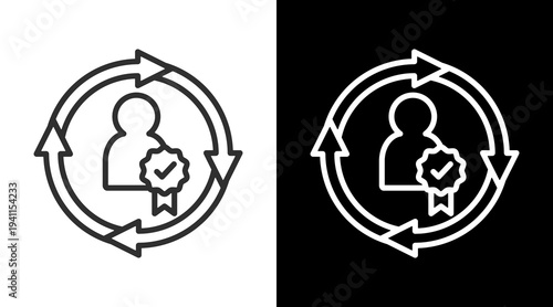 Consistency White Icon Set Vector 