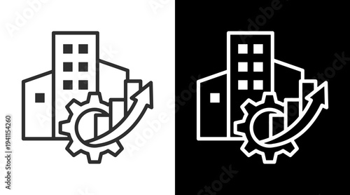 Company White Icon Set Vector 