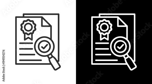 Check Quality White Icon Set Vector 