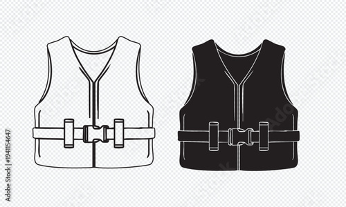 Black and white vest designs with buckle details