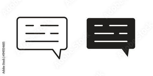 Subtitles icon black, line, flat vector, isolated illustration.