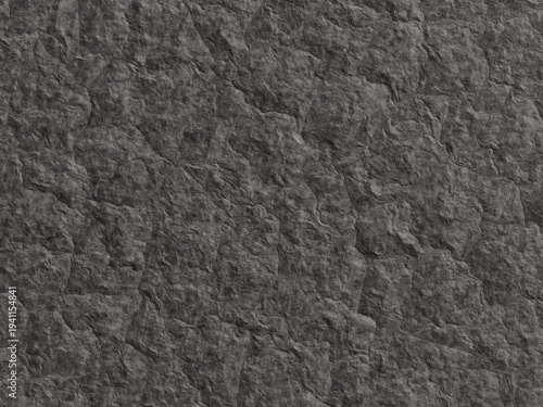 Canvas Print Heavy grey granite rock surface with deep natural fissures and rough mineral pat