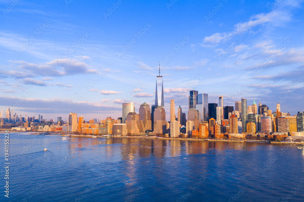 Fototapeta premium New York skyline panorama. Manhattan skyline daytime in New York City. NYC Manhattan cityscape. New York City skyline.