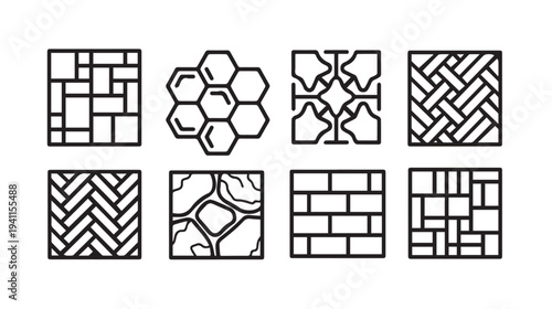 Collection of Pavement Patterns and Textures Vector Icons
