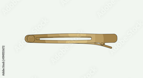 Elegant golden hair clip with a classic barrette design, ideal for securing hair and adding a touch of sophistication to any hairstyle.