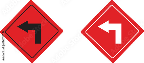  turn left right arrow road traffic warning