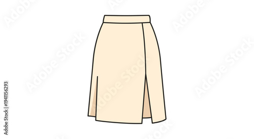 Elegant beige wrap skirt with a flattering A-line silhouette and an adjustable tie closure, perfect for both casual and semi-formal occasions.