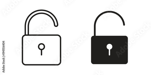 Unblocked icon black, line, flat vector, isolated illustration.