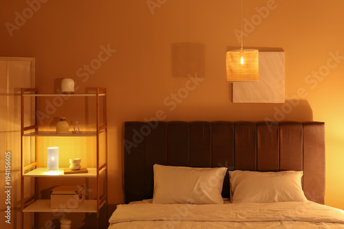 Interior of night bedroom w...