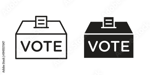 Voting icon black, line, flat vector, isolated illustration.
