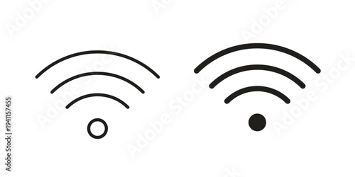 Wifi icon black, line, flat vector, isolated illustration.