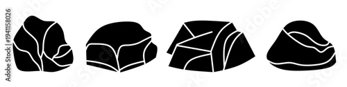 Rock icon set. Vector symbol. Illustration of rock. Rock. Vector illustration. Stock vector.
