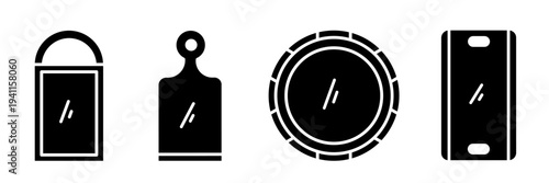 Cutting board icon set. Vector symbol. Illustration of cutting board. Cutting board. Vector illustration. Stock vector.