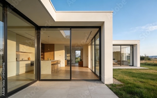 Modern Minimalist House with Large Glass Doors