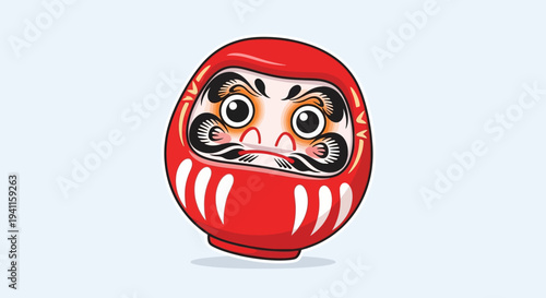 Red Daruma Doll, Japanese Lucky Charm, Traditional Japanese Culture