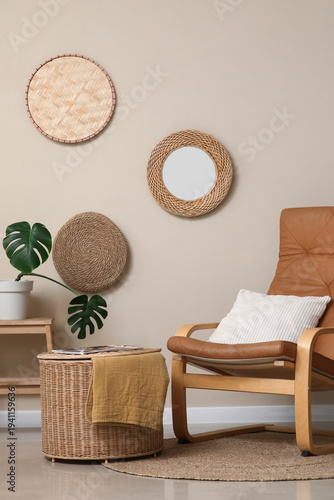 Interior of room with armch...