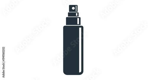 Sleek dark hair mist spray bottle, representing hair care and styling products for adding shine, fragrance, or light hold to hair.