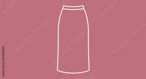 Simple outline illustration of a long maxi skirt, representing a flowing and comfortable piece for women's casual or bohemian fashion.