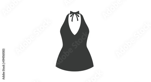 Stylish black halter top with a v-neckline and tie-neck closure, a versatile and chic piece for women's casual or evening wear.